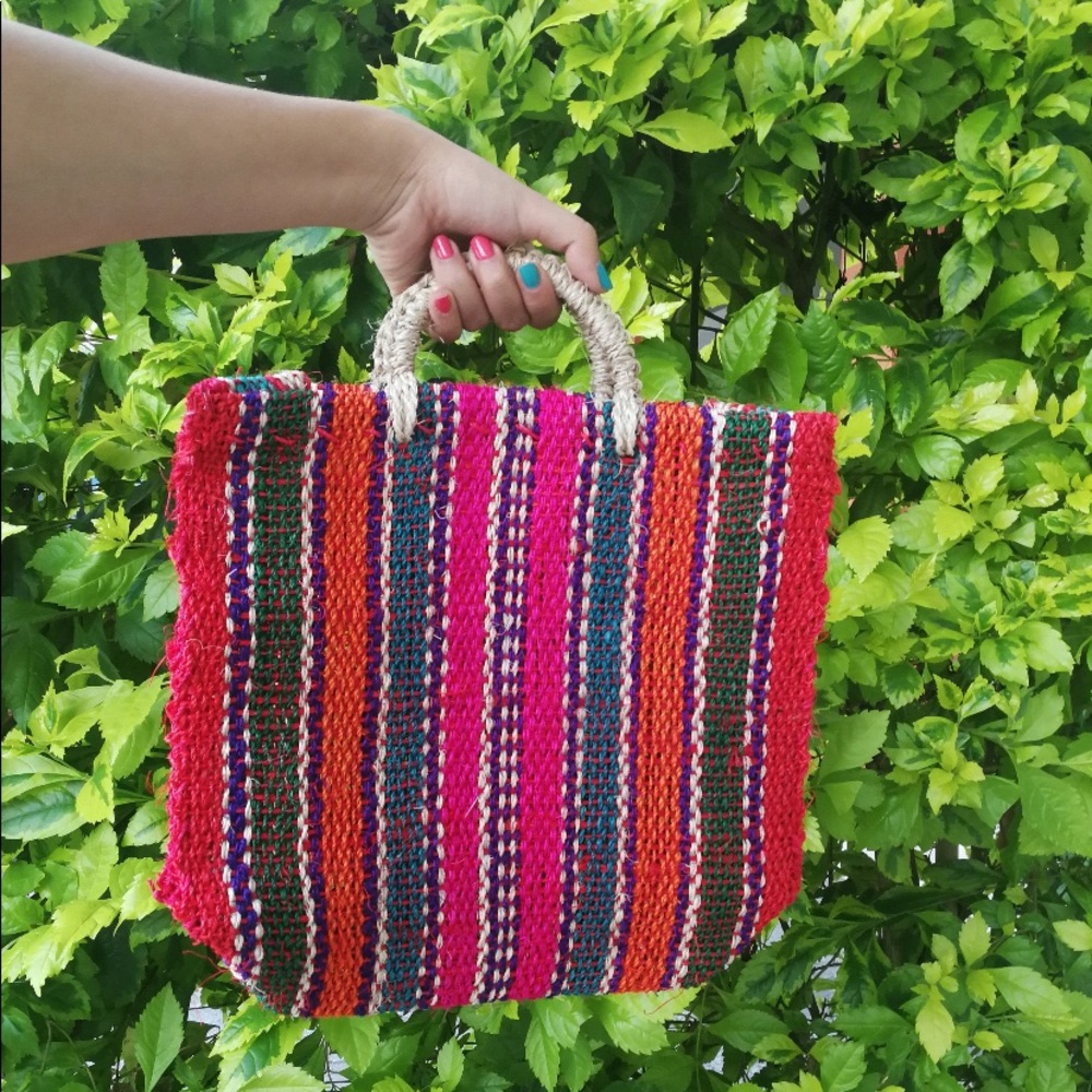 Vintage Mexican tote bag. Handmade